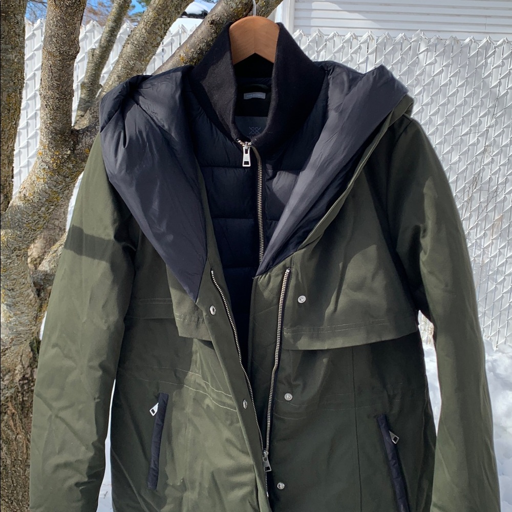🥰🥰🥰 SOIA & KYO Samara-TD Semi-Fitted Classic Down Coat with Hood, size M - Picture 14 of 16